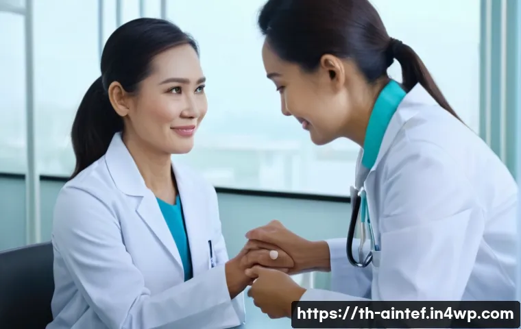 AI 치료법의 사회적 수용성 문제 - **Prompt:** A serene and modern medical clinic setting in Thailand. A female Thai general practition...